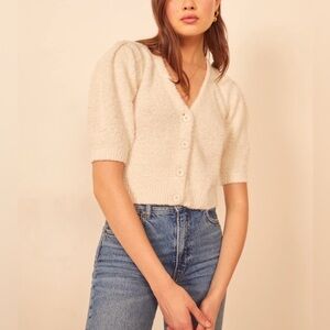 Reformation Hope Cardigan in Ivory , NWOT , size XL